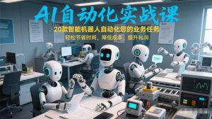 AI自动化实战课：20款智能机器人自动化您的业务任务，轻松节省时间，降低成本，提升利润-游客之家