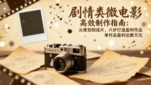 剧情类微电影高效制作指南：从策划到成片，六步打造盈利作品，单作品盈利达数万元-游客之家
