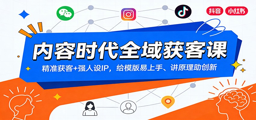 内容时代全域获客课：精准获客+强人设IP，给模版易上手、讲原理助创新-游客之家