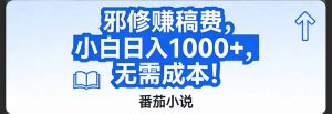 番茄小说赚稿费邪修玩法无需成本，日入1000+，超级简单！-游客之家