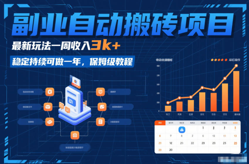 副业自动搬砖项目，最新玩法一周收入3k+，稳定持续可做一年，保姆级教程【揭秘】-游客之家