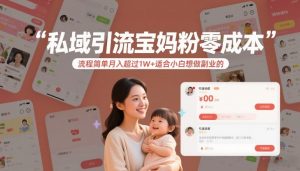 私域引流宝妈粉零成本流程简单月入超过1W+适合小白想做副业的-游客之家