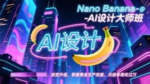 Nano Banana-AI设计大师班，修图合成、广告创作、视觉升级，掌握黄金生产技能，月接单增收过万-游客之家