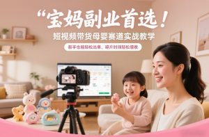 宝妈副业首选！短视频带货母婴赛道实战教学，新手也能轻松出单，碎片时间轻松增收-游客之家