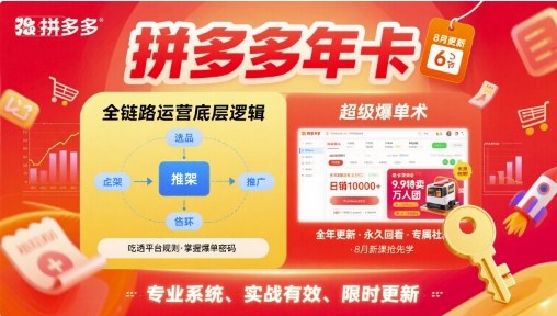 拼多多年卡，拼多多全链路运营底层逻辑，超级爆单术【更新26年1月】-游客之家