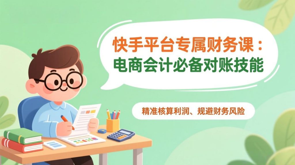 快手平台专属财务课：电商会计必备对账技能，精准核算利润、规避财务风险-游客之家