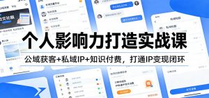 个人影响力打造实战课：公域获客+私域IP+知识付费，打通IP变现闭环-游客之家