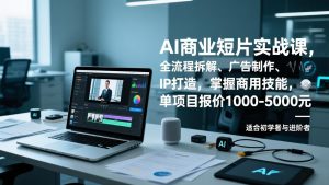 AI商业短片实战课，全流程拆解、广告制作、IP打造，掌握商用技能，单项目报价1000-5000元-游客之家