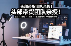 头部带货团队亲授!专业短视频实拍带货课:桌拍+涨粉+投流+选品全攻略,快速出单变现,月入2w+-游客之家