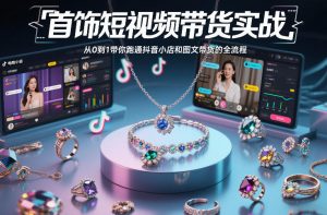 首饰短视频带货实战，从0到1带你跑通抖音小店和图文带货的全流程-游客之家