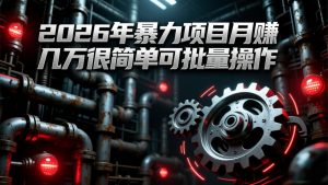 2026年暴力项目月赚几万很简单可批量操作，成本低，利润大-游客之家