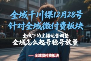 全域千川线下课12月28号，针对全域微付费板块，全域下的主播运营调整，全域怎么起号稳号放量-游客之家