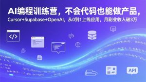 AI编程训练营，不会代码也能做产品，Cursor+Supabase+OpenAI，从0到1上线应用，月副业收入破3万-游客之家