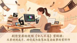 剧情竖屏短视频《女人不易》剪辑课：从素材到成片、助你成为能驾驭复杂故事的剪辑师-游客之家