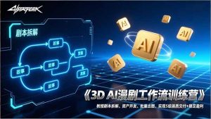 3D AI漫剧工作流训练营：教授剧本拆解、资产开发、批量出图，实现S级画质交付+稳定盈利-游客之家