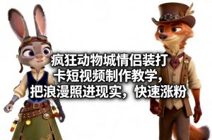 疯狂动物城情侣装打卡短视频制作教学，把浪漫照进现实，快速涨粉-游客之家