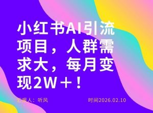 她通过这个AI项目每月做到2W＋的收入，最新小红书AI项目，人群需求大！-游客之家
