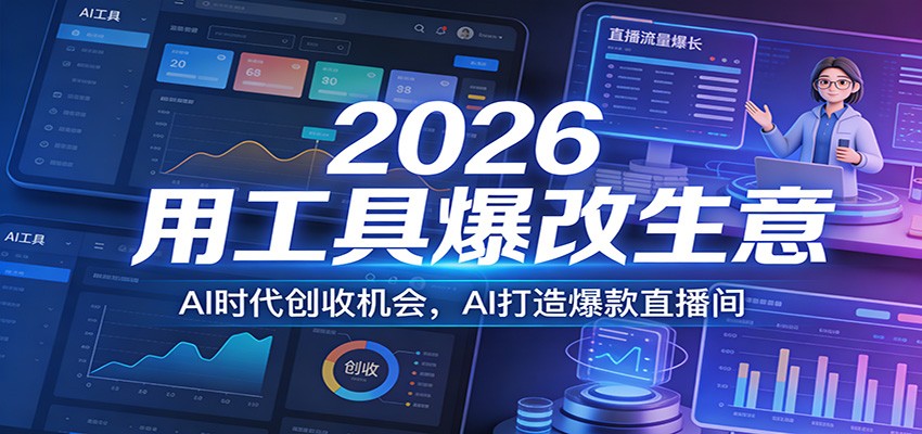 2026用工具爆改生意，AI时代创收机会，AI打造爆款直播间-游客之家