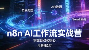 n8n AI工作流实战营，节点处理+API连通+Sora2实战，掌握自动化核心月薪涨2万-游客之家