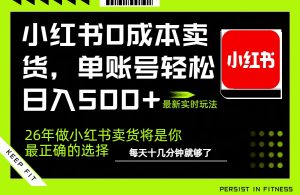 小红书0成本AI卖货，单账号轻松日入500+，完全托管AI，可矩阵放大-游客之家