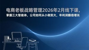 电商老板战略管理2026年2月线下课，掌握三大智能体，公司如何从小做到大，年利润翻倍增长-游客之家
