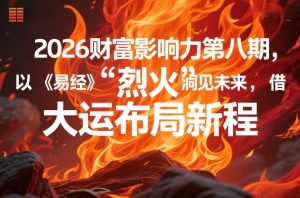 2026财富影响力第八期，以《易经》智慧洞见未来，借“离火”大运布局新程-游客之家
