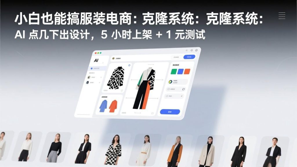 小白也能搞服装电商：克隆系统：AI 点几下出设计，5 小时上架 + 1 元测试-游客之家