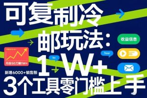 可复制冷邮件玩法：月投50刀賺1W+，新增6000+销售额，3个工具零门槛上手-游客之家