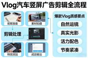 Vlog感觉汽车竖屏广告剪辑脚本全流程，拿捏爆款Vlog质感-游客之家
