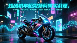 炫酷机车短视频剪辑实战课，运镜卡点、特效调色、案例拆解，零基础剪出高赞大片，吸粉变现-游客之家
