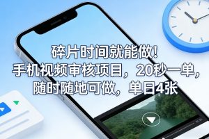 碎片时间就能做！手机视频审核项目，20秒一单，随时随地可做，单日4张+【揭秘】-游客之家