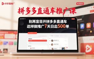 拼多多直通车推广课，别再盲目开拼多多直通车，这样做推广7天日出500单-游客之家