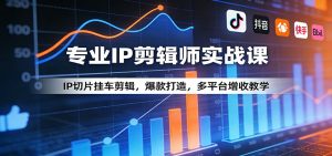 专业IP剪辑师实战课：IP切片挂车剪辑，爆款打造，多平台增收教学-游客之家
