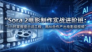 Sora 2电影制作实战进阶班：1小时掌握提示词工程，用AI合作产出电影级视频-游客之家