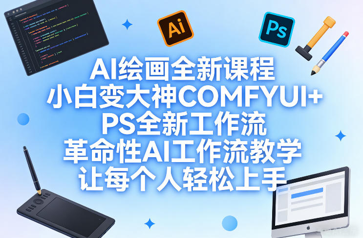 AI绘画全新课程,小白变大神COMFYUI+PS全新工作流,革命性AI工作流教学,让每个人轻松上手-游客之家