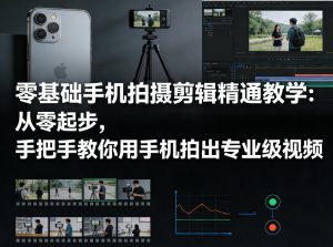 零基础手机拍摄剪辑精通教学:从零起步,手把手教你用手机拍出专业级视频-游客之家