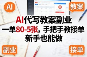 AI代写教案副业,一单80-5张,手把手教接单,新手也能做-游客之家