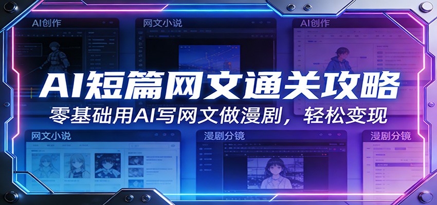 AI短篇网文通关攻略：零基础用AI写网文做漫剧，轻松变现-游客之家