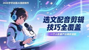 2026字字动画AI漫剧制作-1期，选文配音剪辑技巧全覆盖，一个人就能批量产出爆款漫剧-游客之家