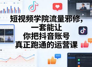 短视频学院流量邪修，一套能让你把抖音账号真正跑通的运营课-游客之家