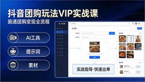 抖音团购玩法VIP实战课-更新:原创视频制作+全国地址挂载+AI工具+提示词+素材,全流程-游客之家