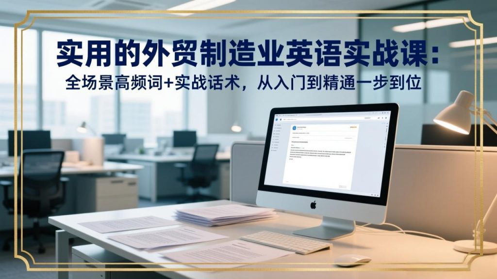 实用的外贸制造业英语实战课：全场景高频词+实战话术，从入门到精通一步到位-游客之家