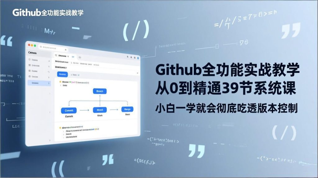 GitHub-全功能实战教学，从0到精通39节系统课，小白一学就会彻底吃透版本控制-游客之家