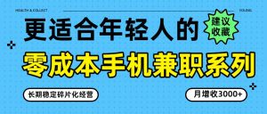 零成本手机兼职系列，长期稳定碎片化经营，月增收3000+-游客之家