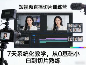 短视频直播切片训练营,7天系统化教学,从0基础小白到切片熟练-游客之家