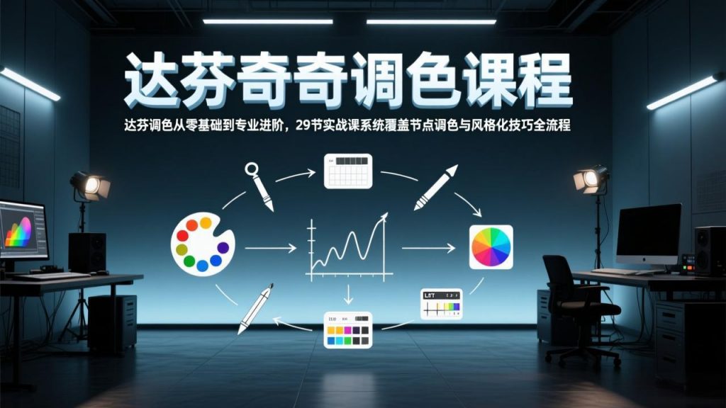 达芬奇调色从零基础到专业进阶，29节实战课系统覆盖节点调色与风格化技巧全流程-游客之家