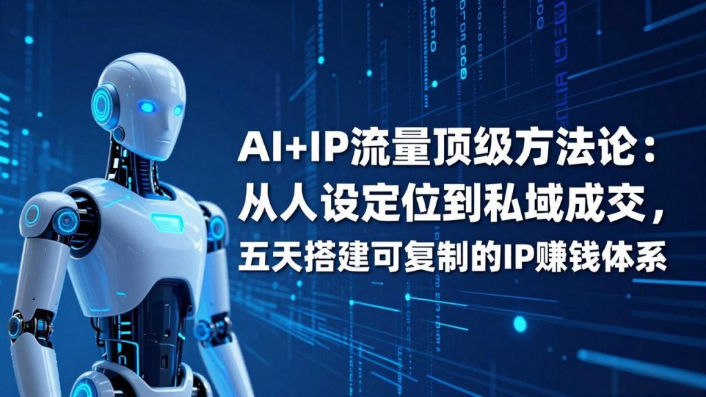 AI+IP顶级方法论：从人设定位到私域成交，五天搭建可复制的IP赚钱体系-游客之家