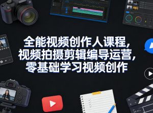 全能视频创作人课程，视频拍摄剪辑编导运营，零基础学习视频创作(更新2026年3月)-游客之家
