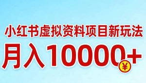 小红书虚拟资料项目最新玩法,月入10000+-游客之家