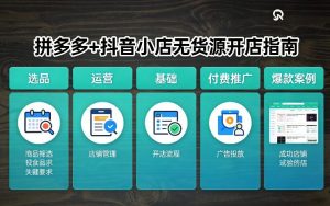 拼多多+抖音小店无货源开店,包括:选品、运营、基础、付费推广、爆款案例等(更新26年3月)-游客之家